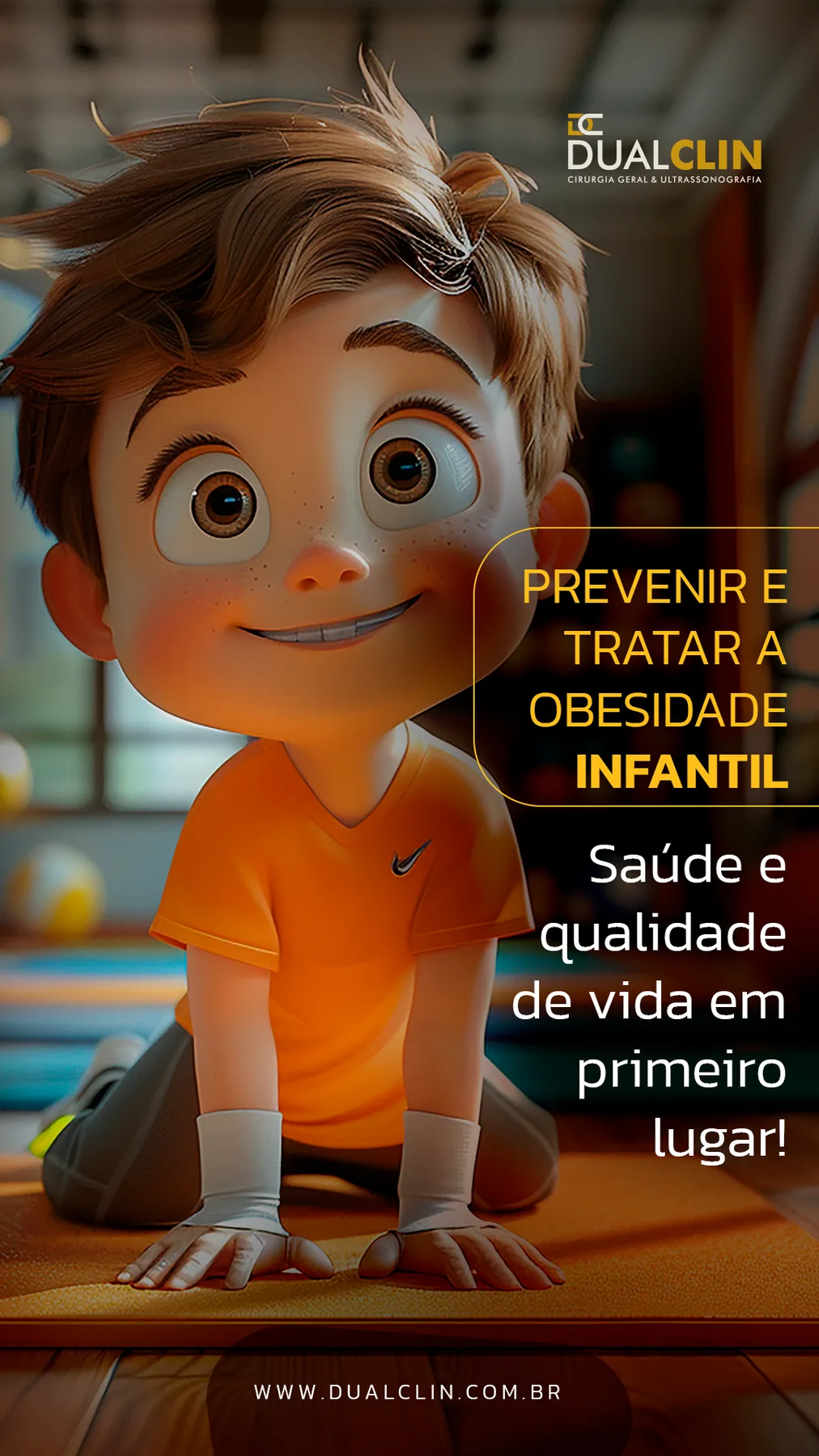 Story da DualClin sobre prevenir e tratar obesidade infantil